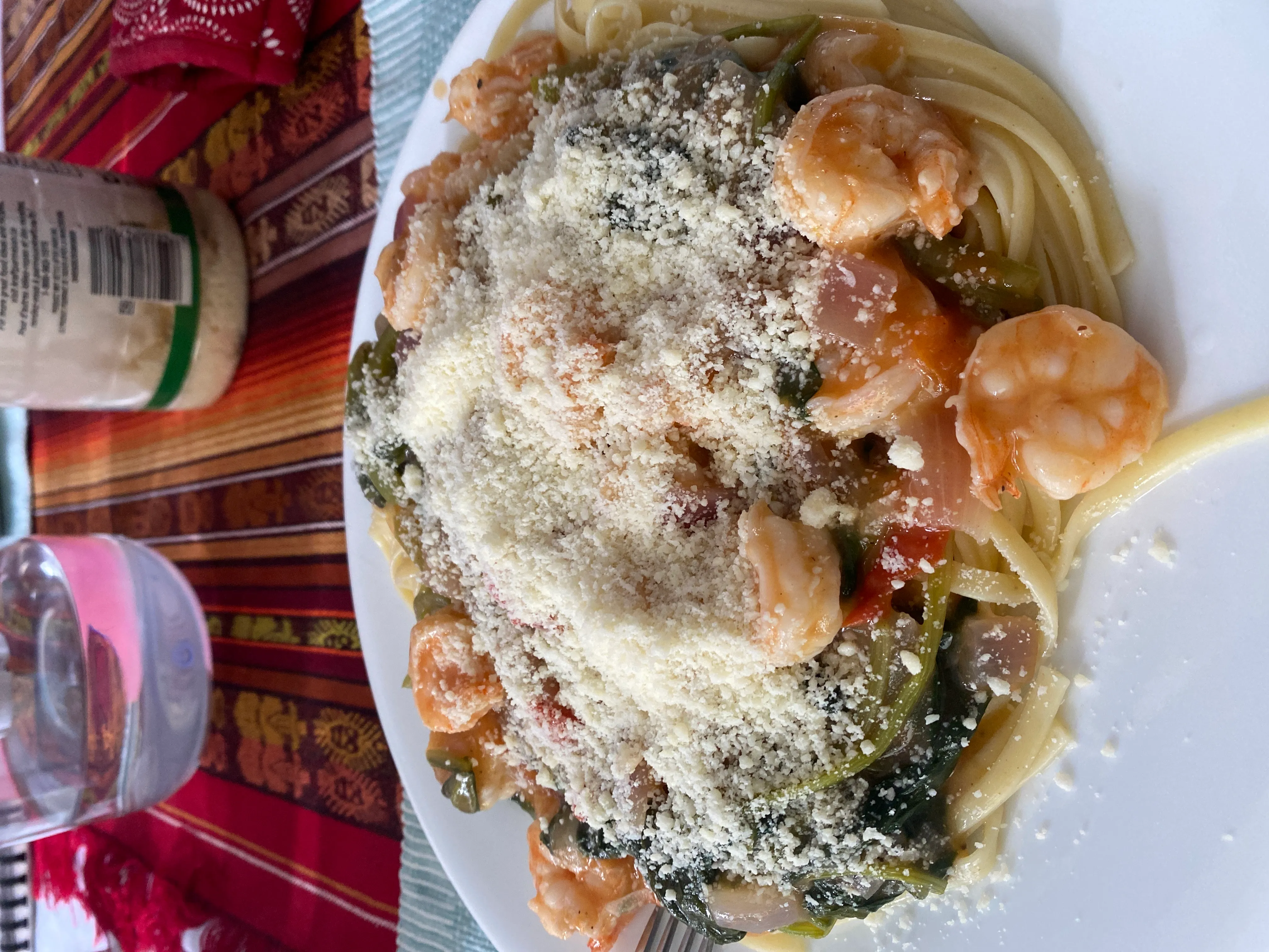 Home made shrimp pasta