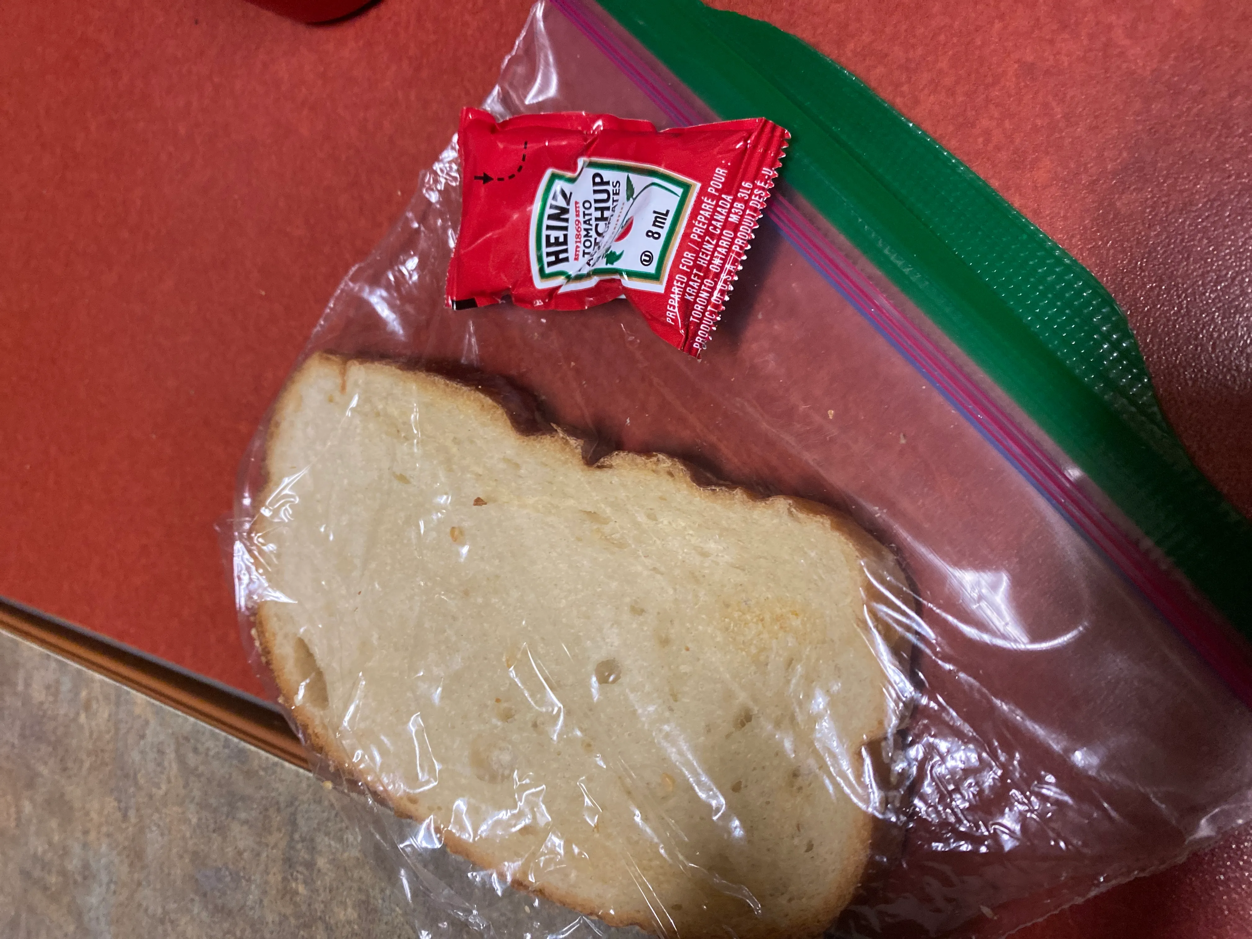 Bread and ketchup sandwich